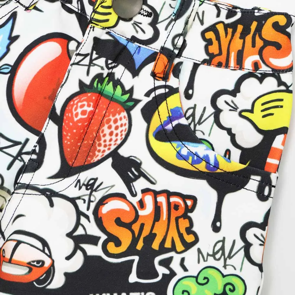 Multi Color Graphic Printed Shorts