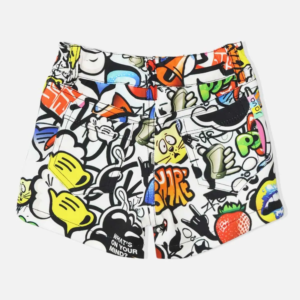 Multi Color Graphic Printed Shorts