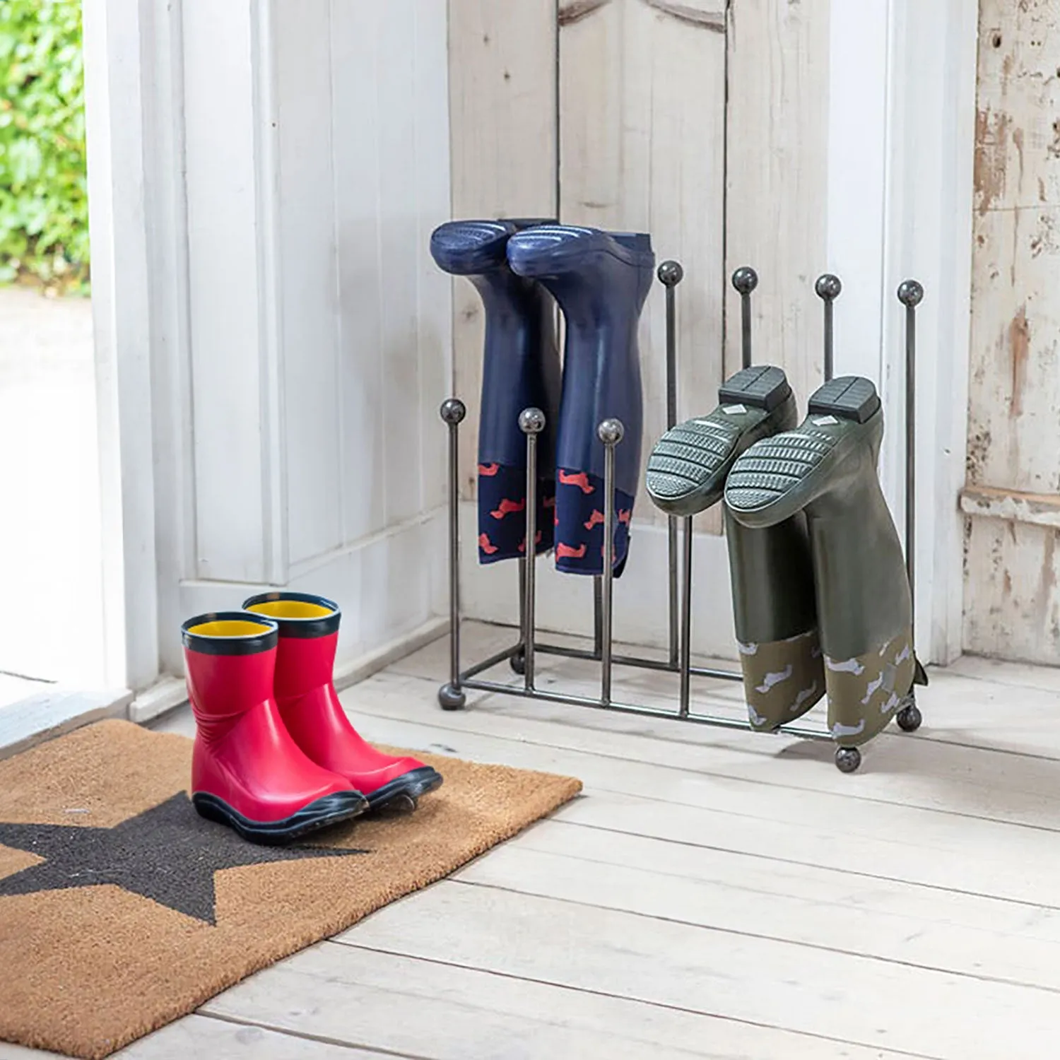 Neo Steel Black Powder Coated Boot Rack - Holds 6 Pairs