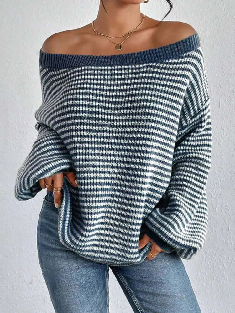 Relaxed Knit Sweater with Drop Shoulders | Women's Winter Top