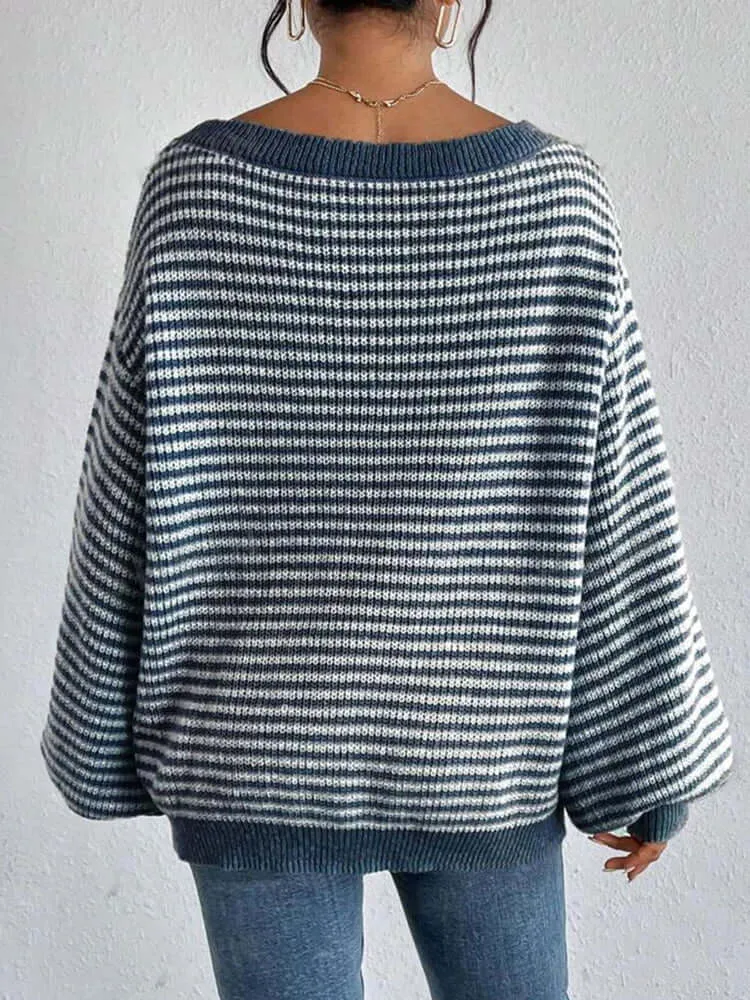 Relaxed Knit Sweater with Drop Shoulders | Women's Winter Top