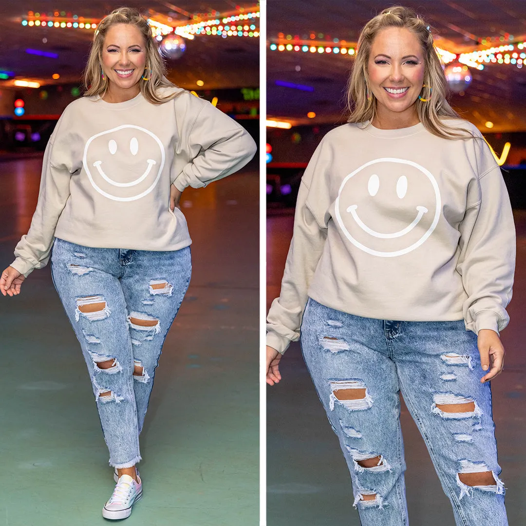 Remember To Smile Sweatshirt, Cream