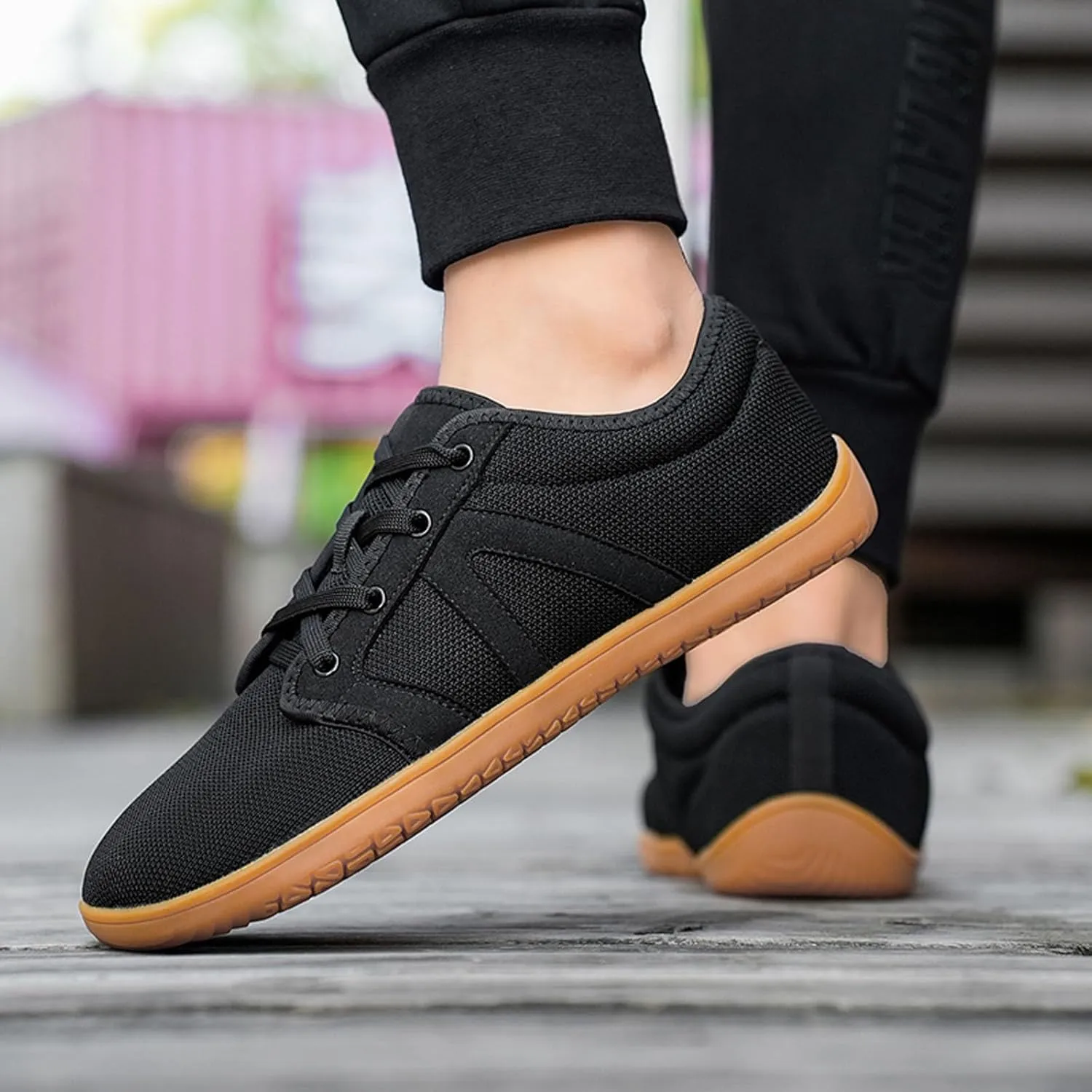SECHRITE Womens Mens Wide Width Barefoot Sneakers Minimalist Zero Drop Sole Wide Toe Box Fashion Walking Shoes