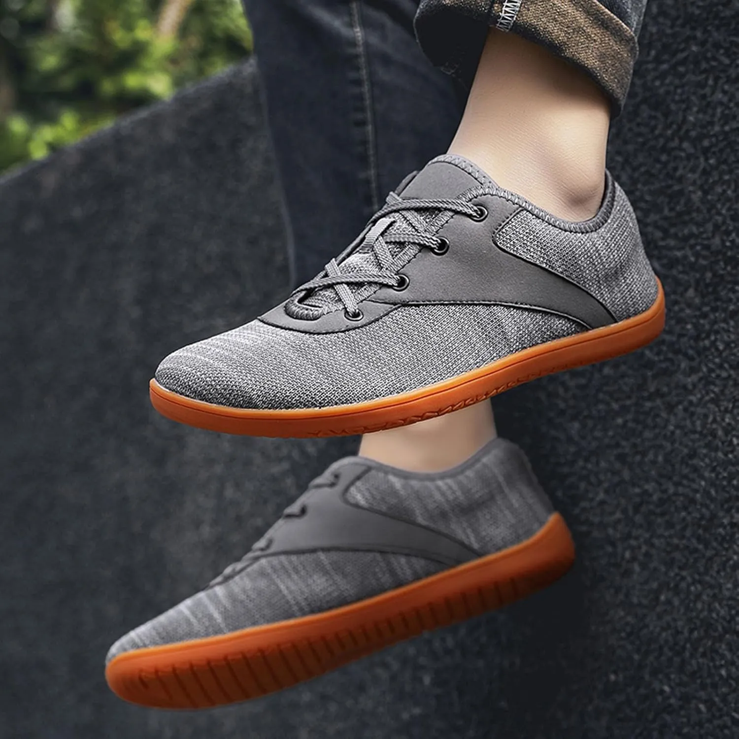 SECHRITE Womens Mens Wide Width Barefoot Sneakers Minimalist Zero Drop Sole Wide Toe Box Fashion Walking Shoes