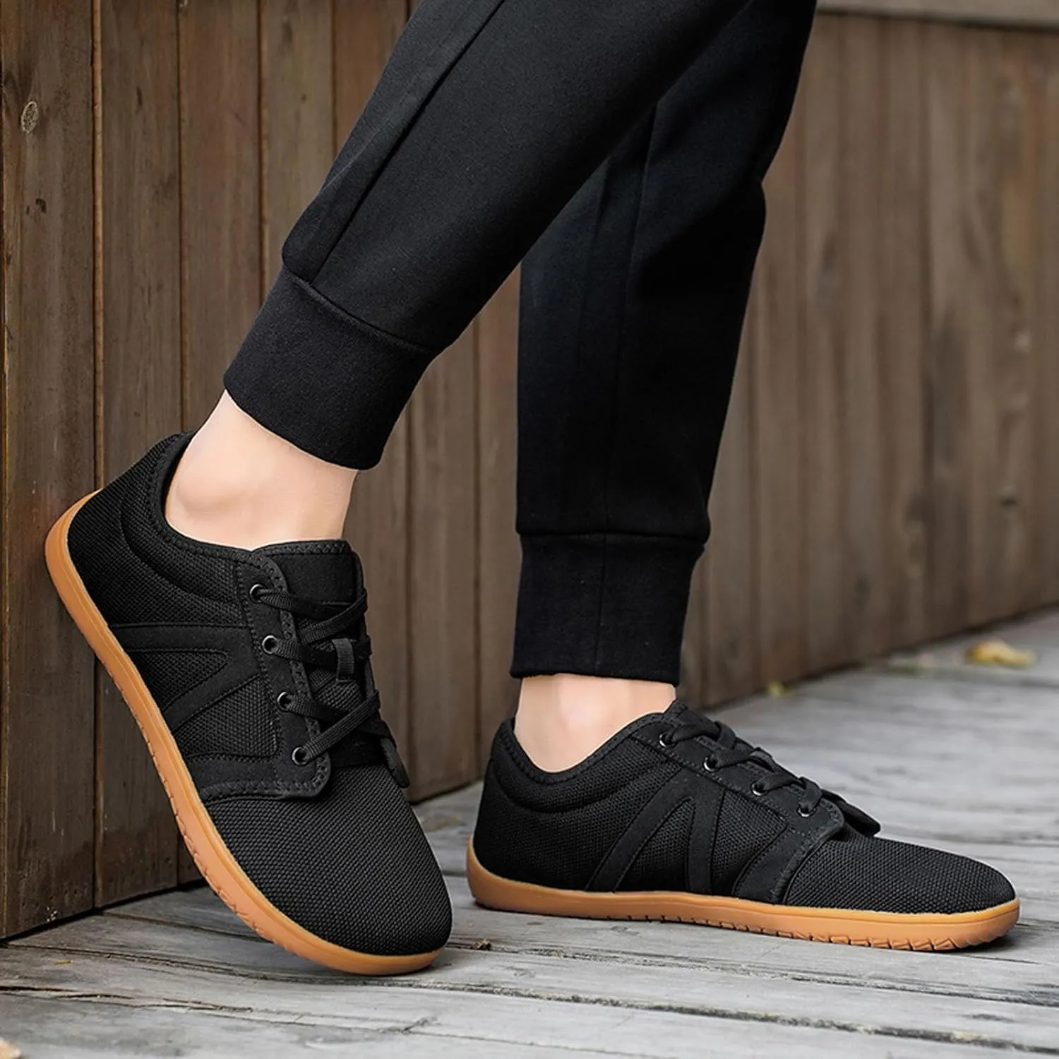 SECHRITE Womens Mens Wide Width Barefoot Sneakers Minimalist Zero Drop Sole Wide Toe Box Fashion Walking Shoes