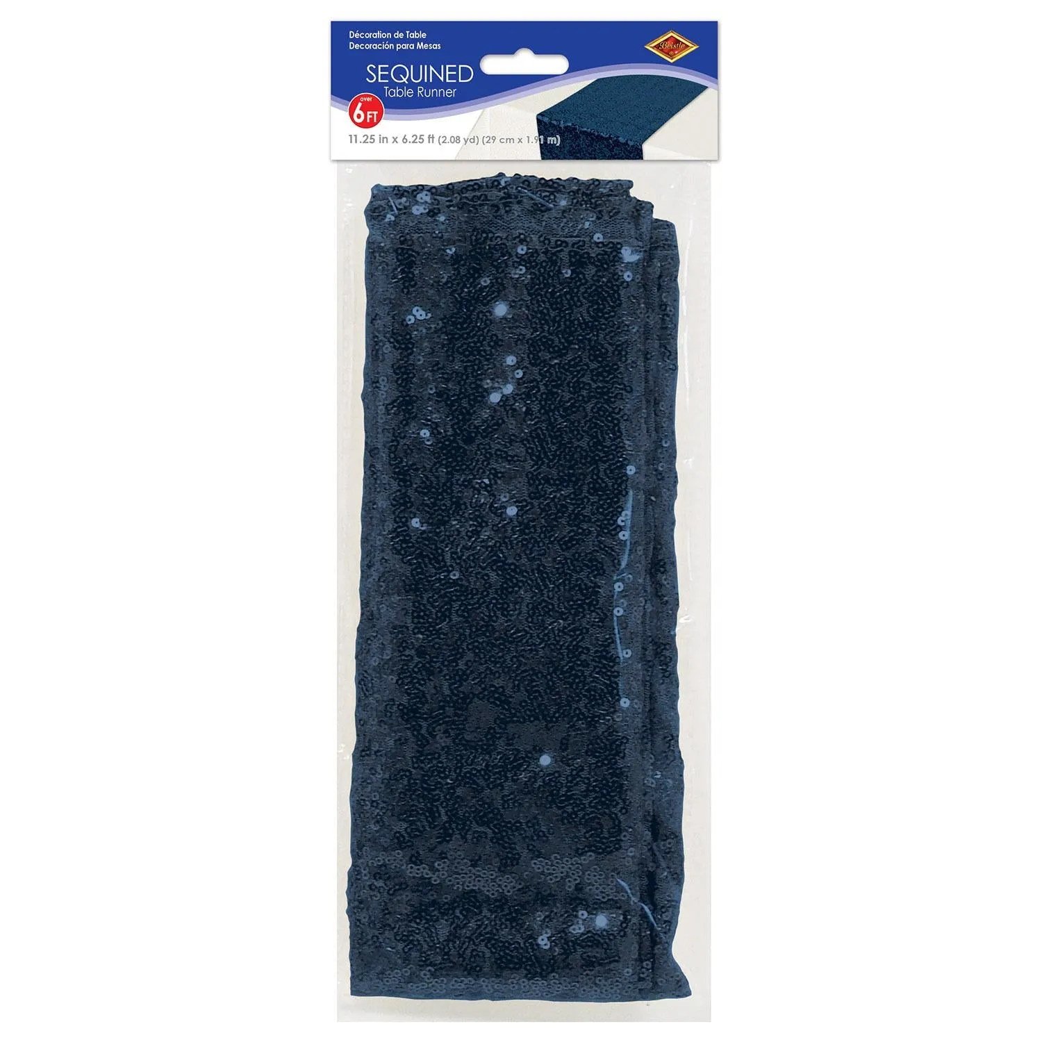 Sequined Party Table Runner - navy (12 per Case)