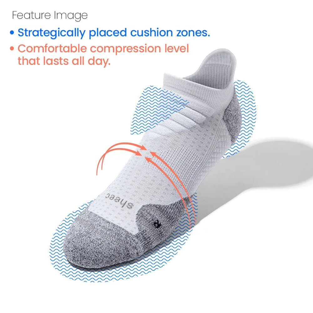 Sheec Women's Comfits Compression Aqua-X Aerodri No Show Ankle Blister Tab Socks - Bundle Pack 2 Pairs