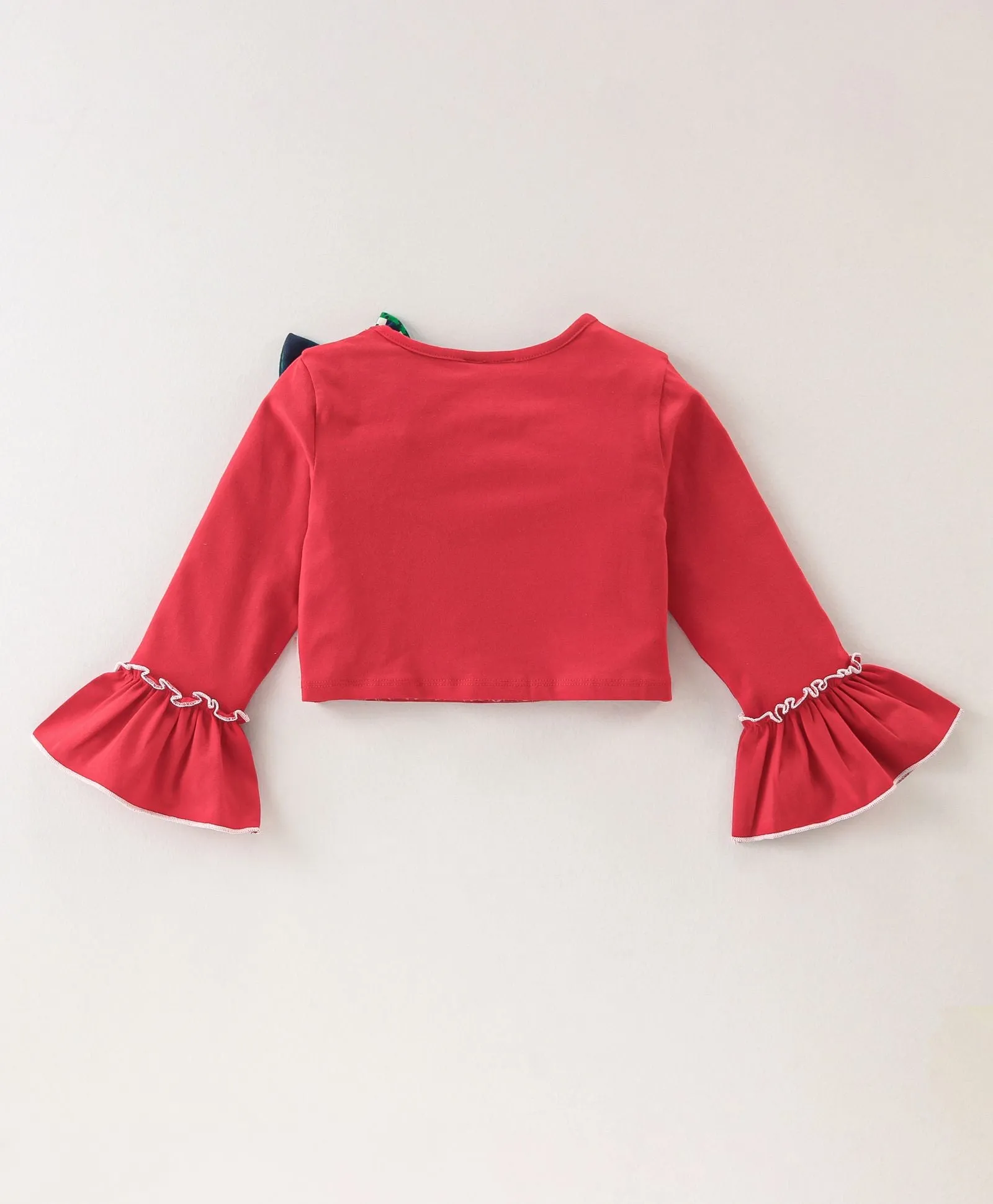 Solid Frilled Top Jacquard Palazzo Set