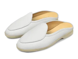 Stride Mule Loafers in Blanc Casse Deerskin Natural Sole