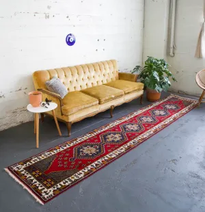 Vintage Turkish Yahyali Runner Rug