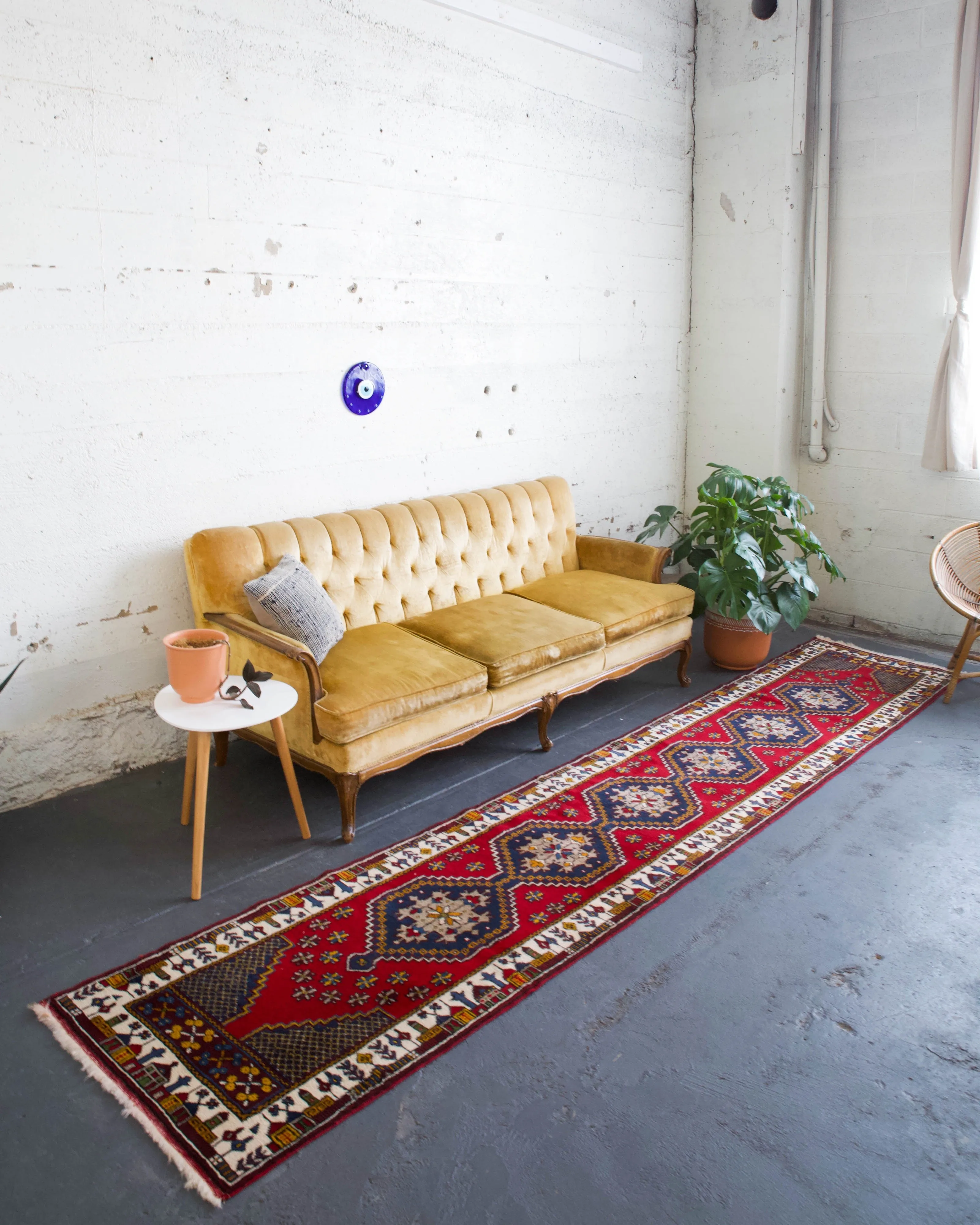 Vintage Turkish Yahyali Runner Rug