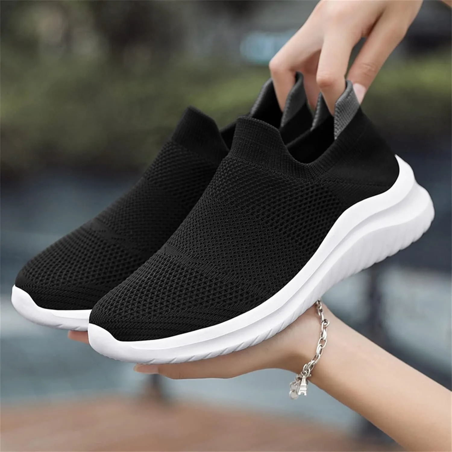 Walking Shoes Women Comfort Orthopedic Casual Slip-On Sneakers with Arch Support Breathable Mesh Lightweight Outdoor Shoe