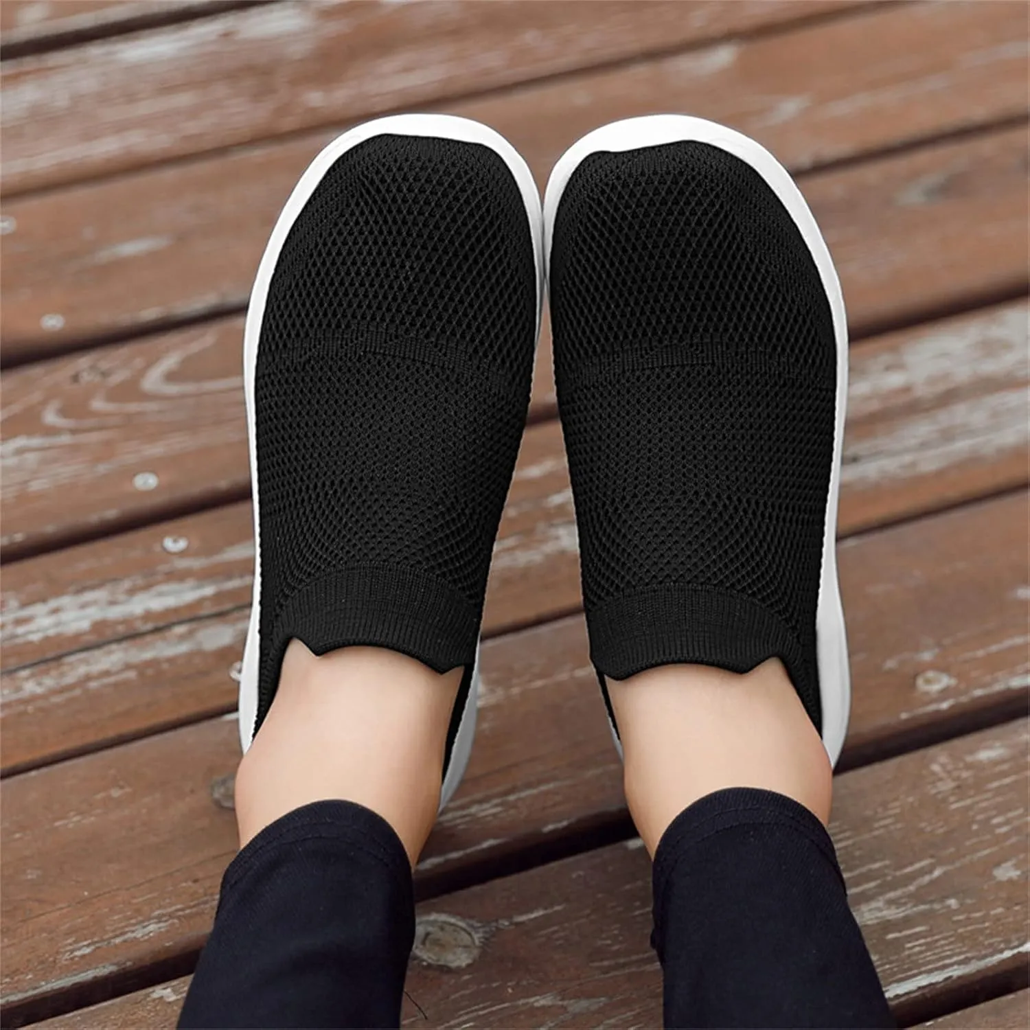 Walking Shoes Women Comfort Orthopedic Casual Slip-On Sneakers with Arch Support Breathable Mesh Lightweight Outdoor Shoe