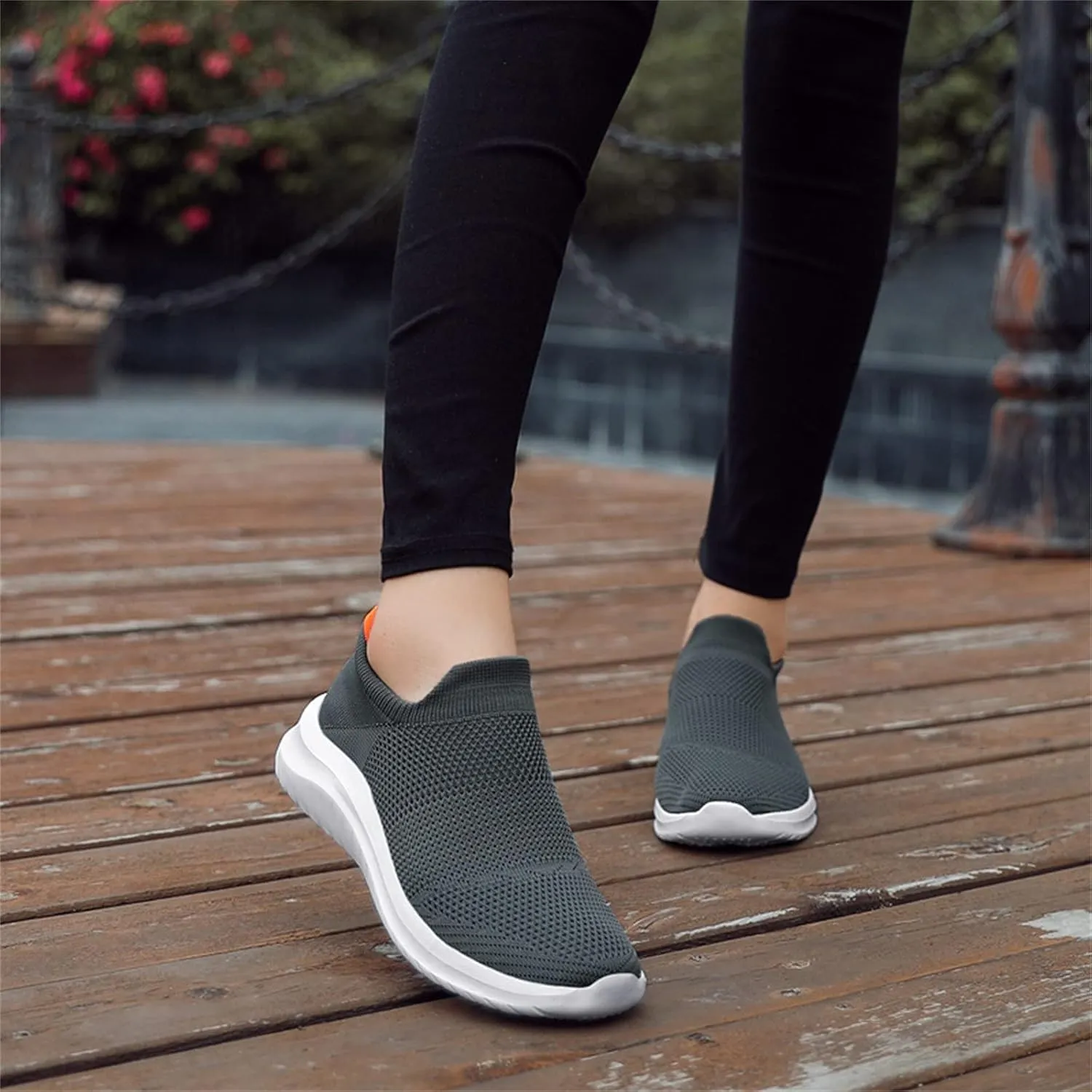 Walking Shoes Women Comfort Orthopedic Casual Slip-On Sneakers with Arch Support Breathable Mesh Lightweight Outdoor Shoe