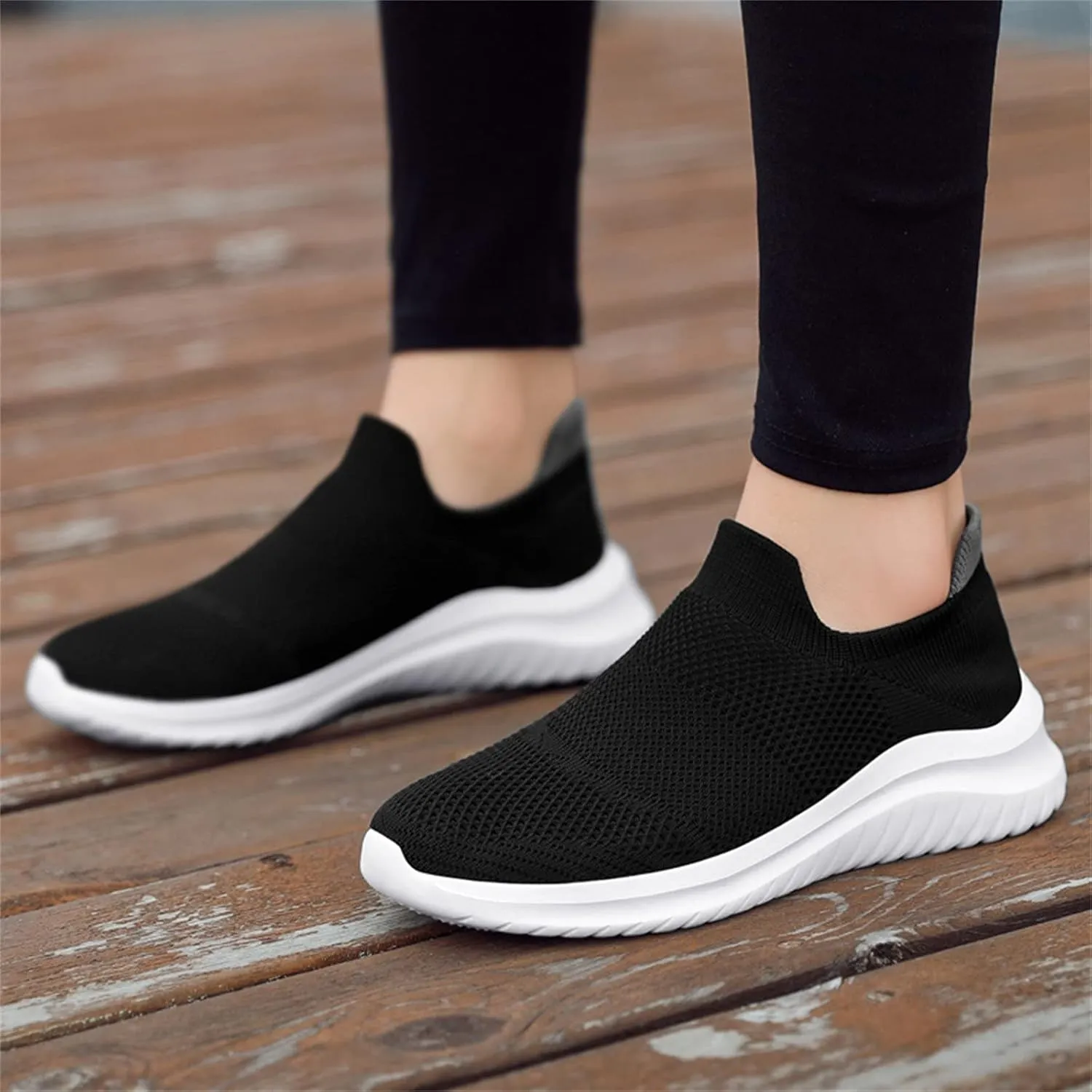 Walking Shoes Women Comfort Orthopedic Casual Slip-On Sneakers with Arch Support Breathable Mesh Lightweight Outdoor Shoe