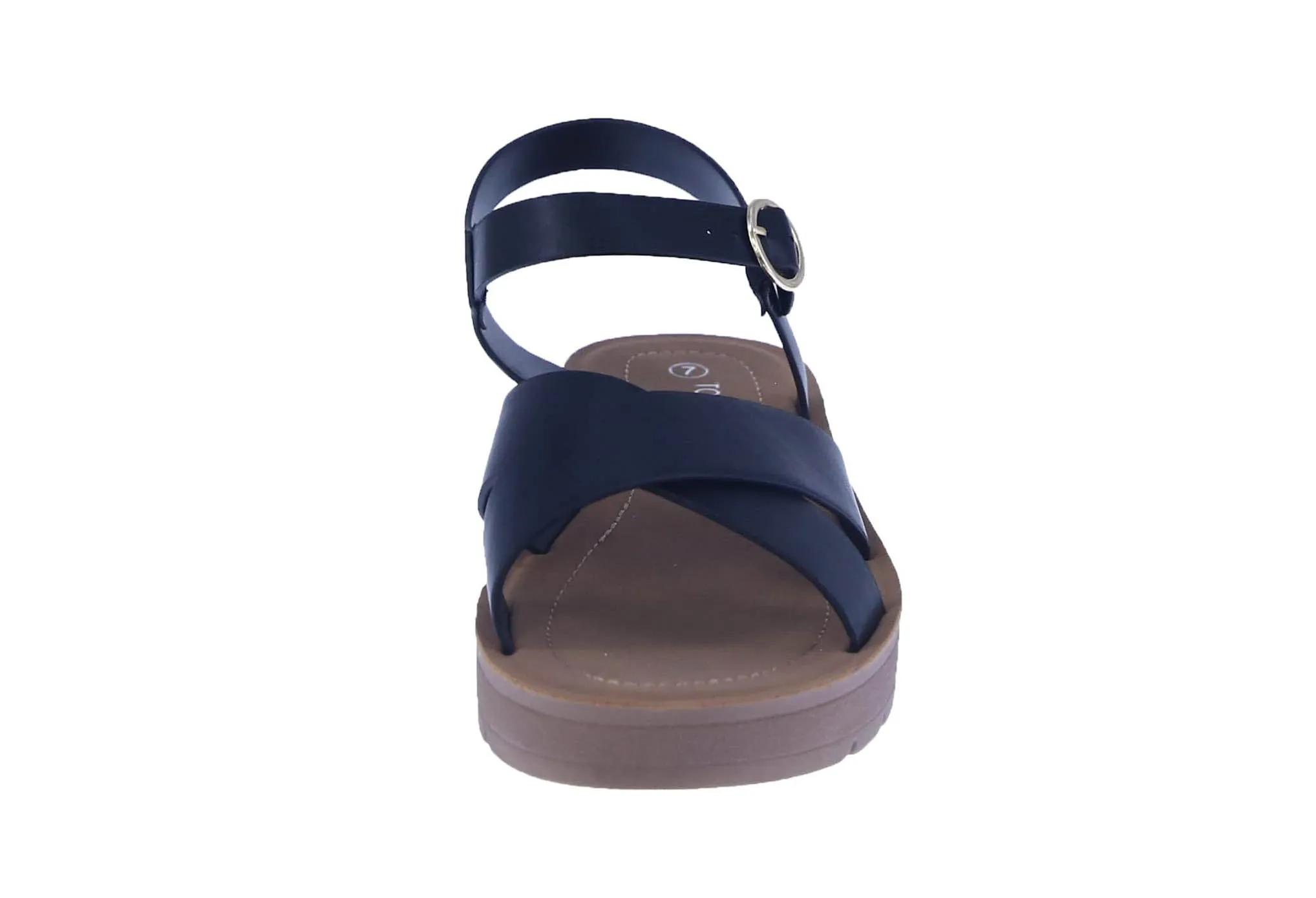 WOMAN'S BLACK PU LEATHER SANDALS SALVIA-8