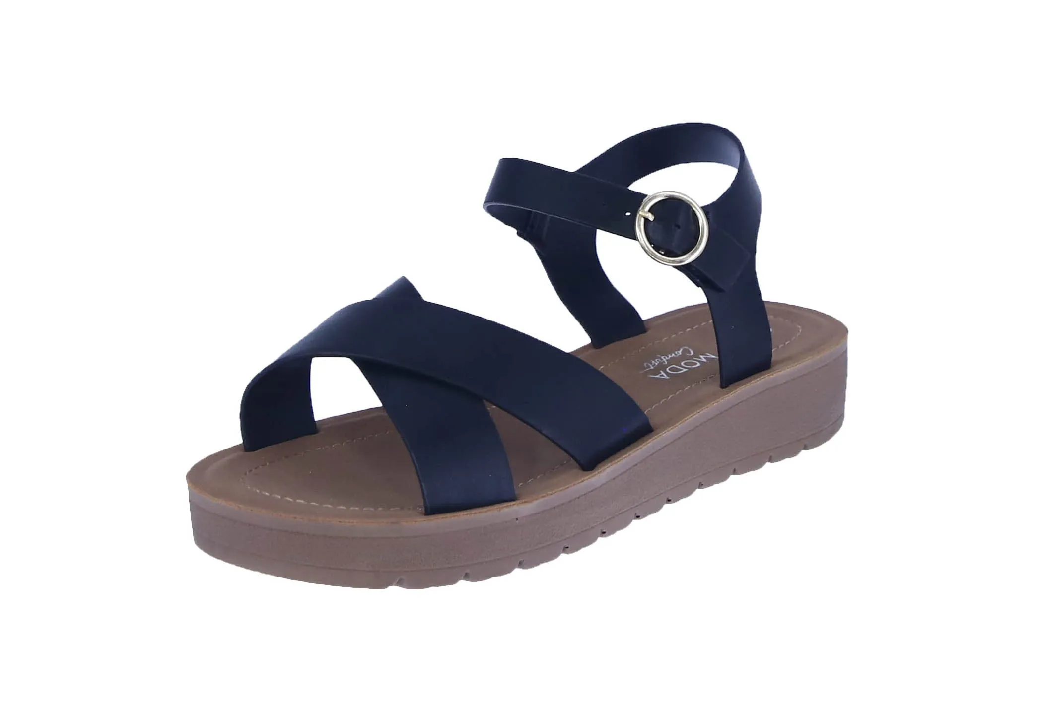 WOMAN'S BLACK PU LEATHER SANDALS SALVIA-8
