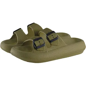 Women Men Pillow Sandals Thick Sole Adjustable Buckles EVA Cloud Slides Slippers