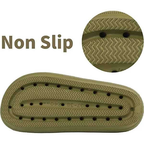 Women Men Pillow Sandals Thick Sole Adjustable Buckles EVA Cloud Slides Slippers