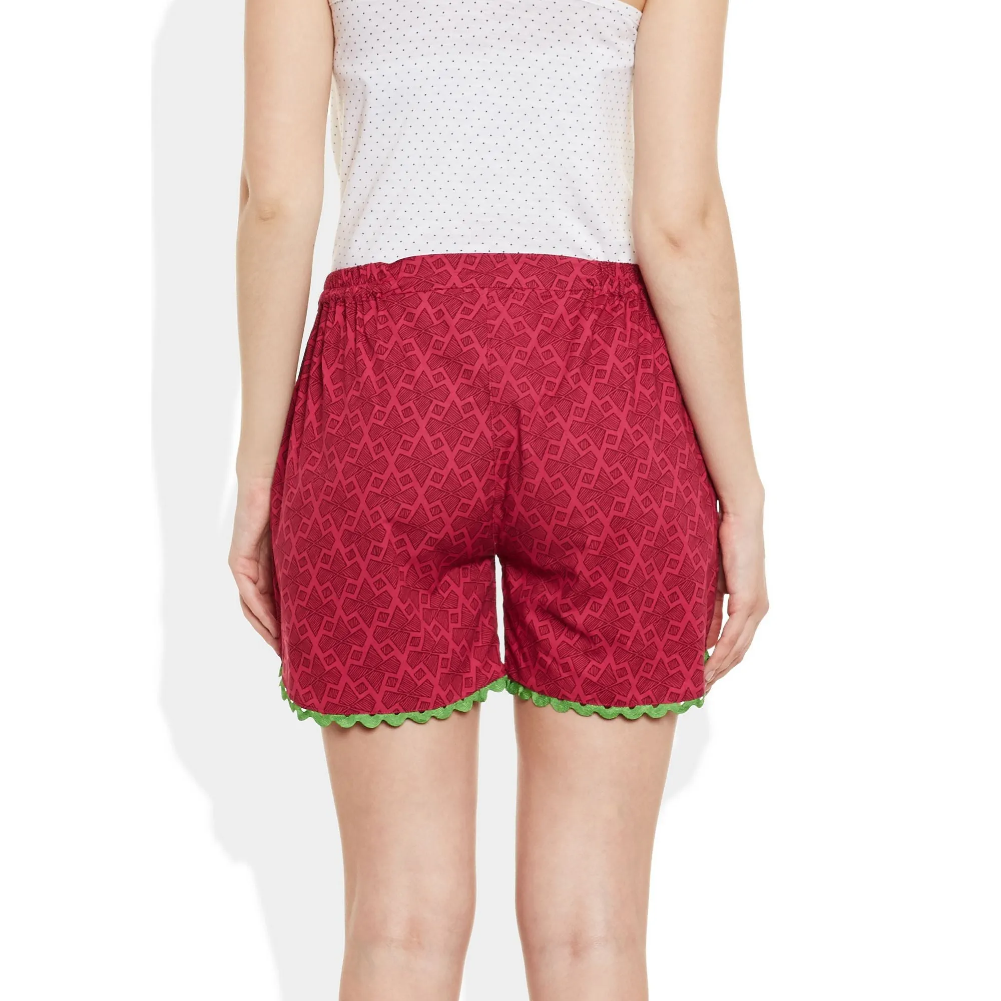 Womens Cotton Printed Beach Shorts Summer Pants Indian Large Size,W-CSRTL-2802