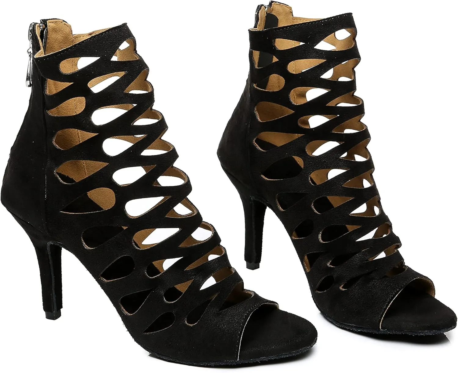 Womens Girls Dance Shoes Cut-out Ballroom Sandals Prom Evening Ankle Booties