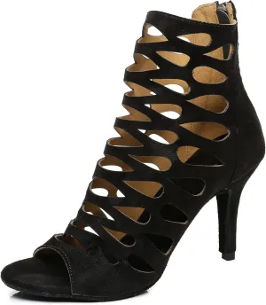 Womens Girls Dance Shoes Cut-out Ballroom Sandals Prom Evening Ankle Booties