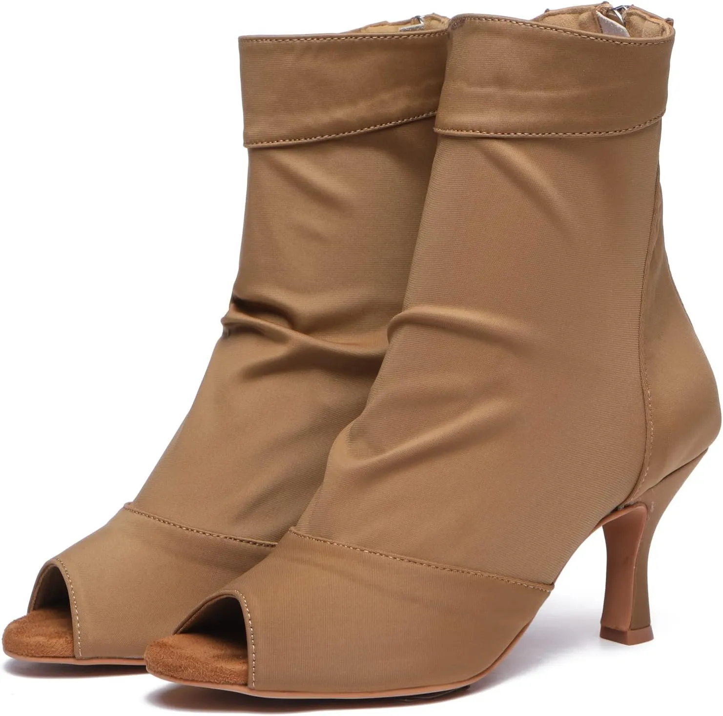 Womens Girls Party Dance Shoes Peep Toe Ballroom Dancing Ankle Booties