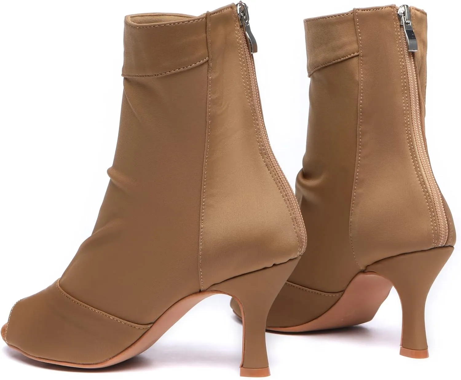 Womens Girls Party Dance Shoes Peep Toe Ballroom Dancing Ankle Booties