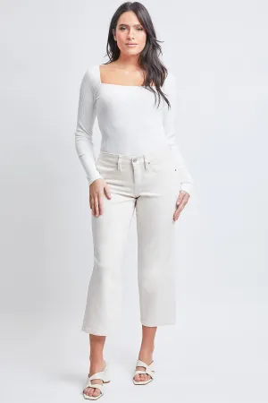 Women's Hyperstretch High Rise Cropped Wide Leg Flood Pants, Gardenia