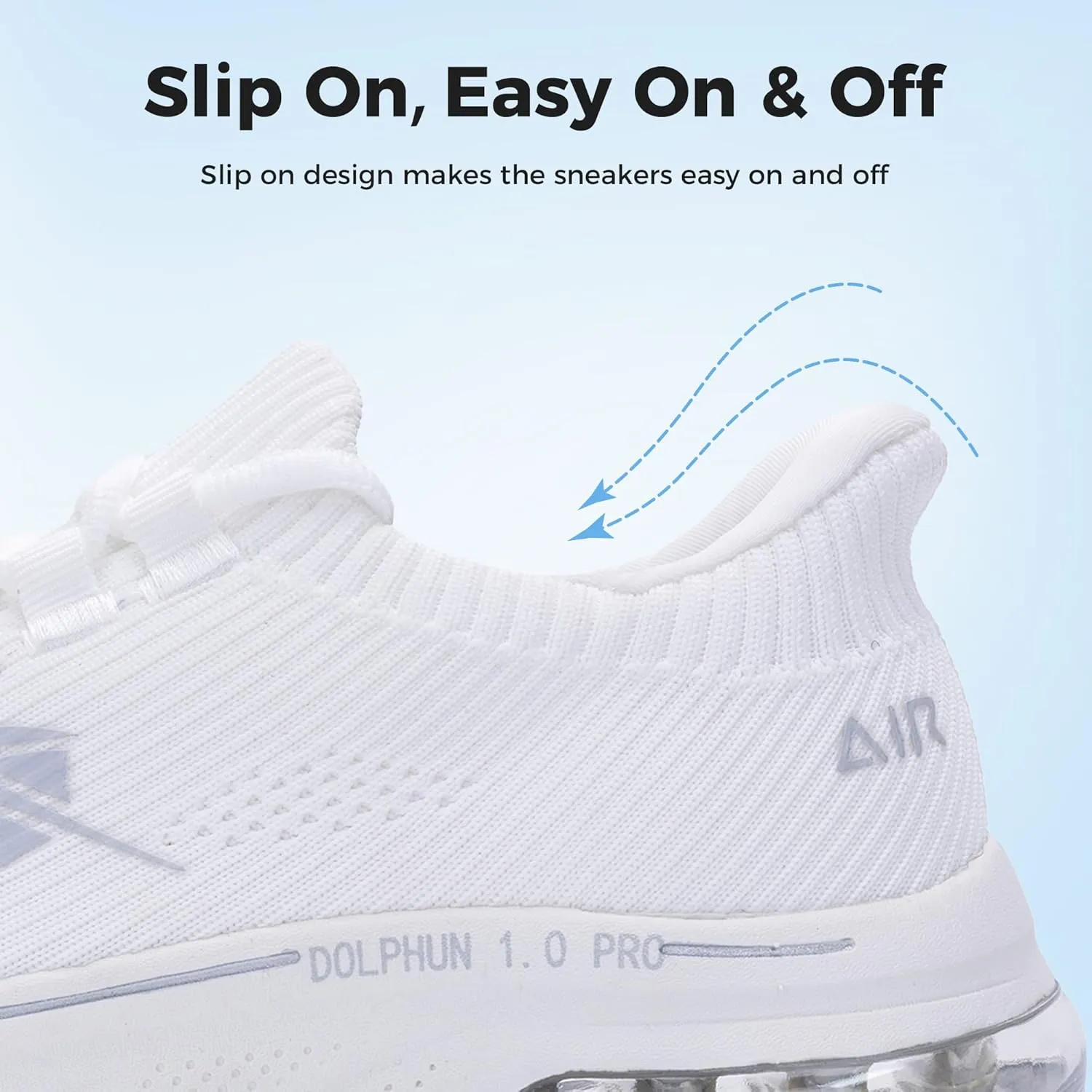 Womens Running Shoes with Arch Support Wide Toe Box Slip on Walking Shoes for Plantar Fasciitis Comfortable Orthotic Air Tennis Athletic Sneakers US Size 6-11